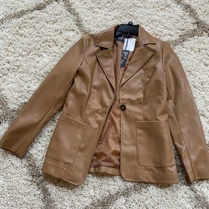 Brown Leather Blazer